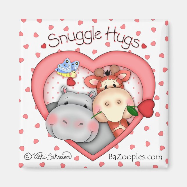 BaZooples "Snuggle Hugs" Love Magnet (Front)