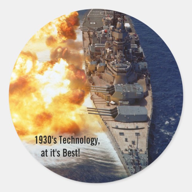 BB 1930's Technology,   at it's Best! Classic Round Sticker (Front)