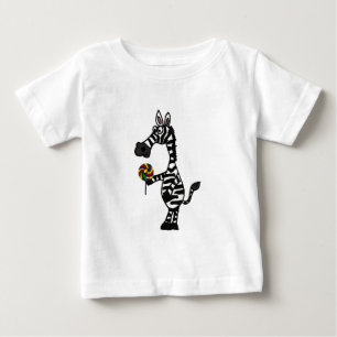 BB- Funky Zebra with a Lollipop Baby Outfit T-Shirt