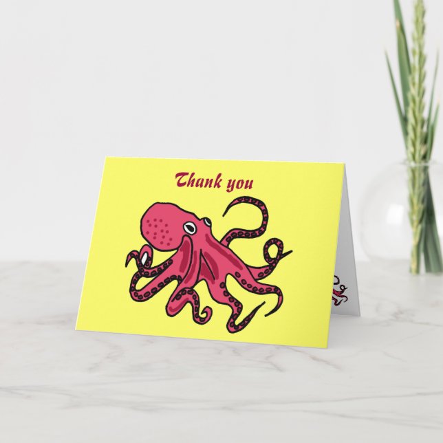 BB- Funny Octopus Thank You Card (Front)