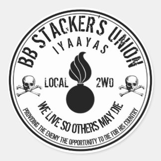 BB Stacker's Union Slap Classic Round Sticker