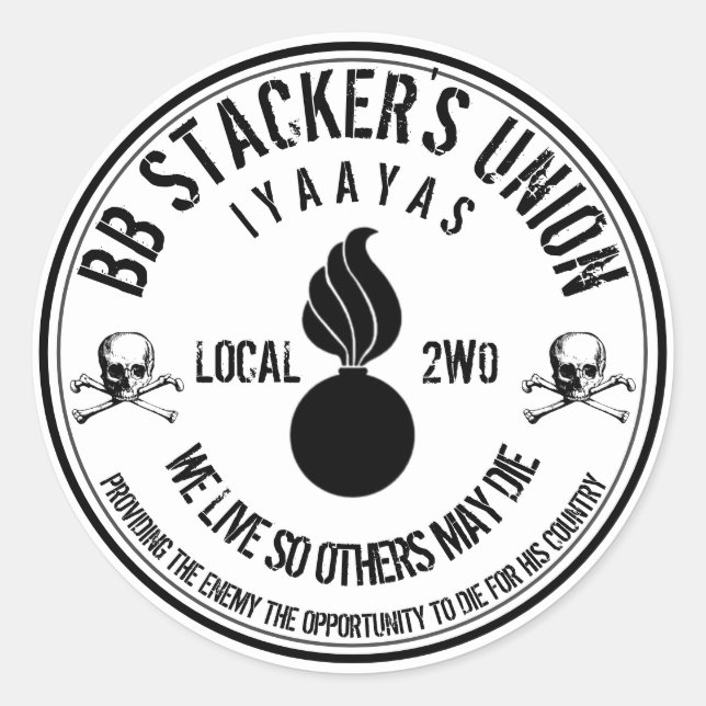 BB Stacker's Union Slap Classic Round Sticker (Front)