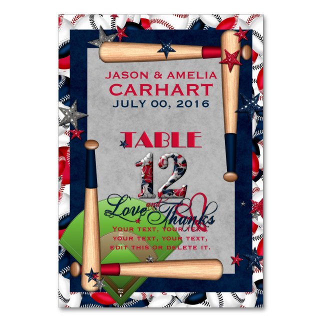 BB Wedding Numbered Table Cards 12-CUSTOM TEMPLATE (Front)