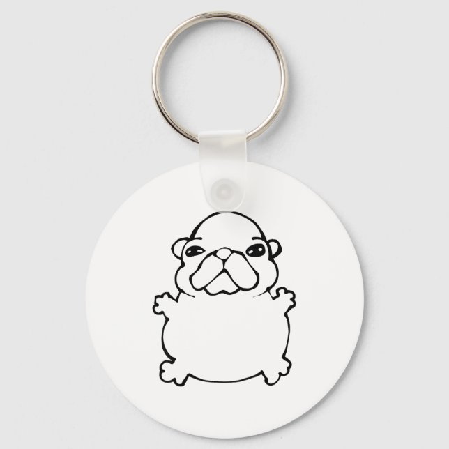 Bble Meme Funny Dog Brainrot Wash My Belly Meme  Key Ring (Front)