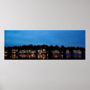 BBoat House Row nightscape panoramic photograph Poster