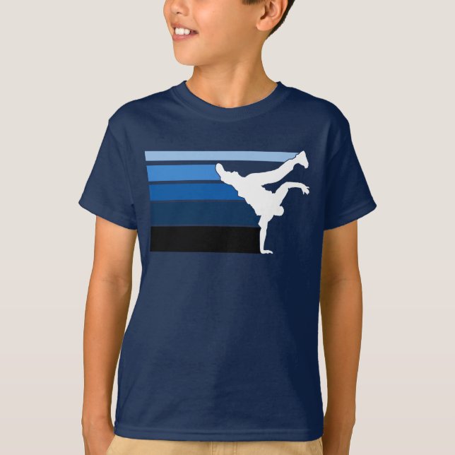 BBOY gradient blu wht T-Shirt (Front)