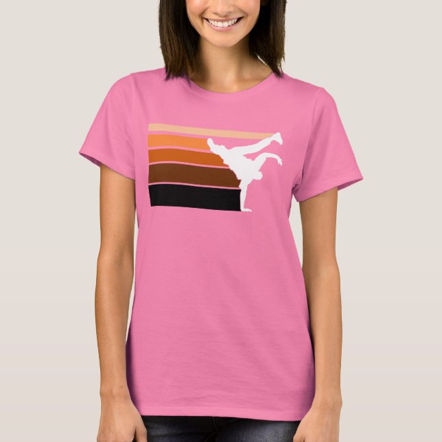 BBOY gradient orange wht T-Shirt (Front)