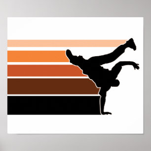 BBOY gradient orgn blk poster