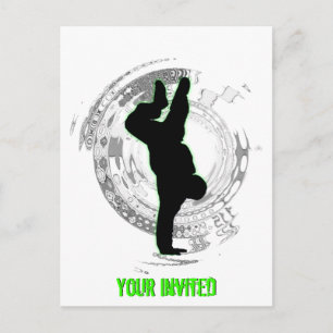 Bboy Party Invitation Postcard