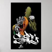 BBOY pose poster with graf