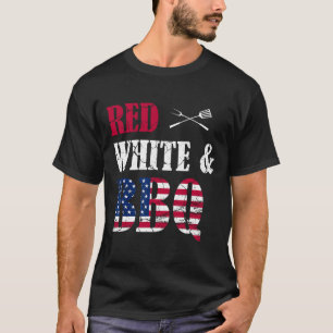 Bbq 4th Of July Red White And Bbq American Flag T-Shirt