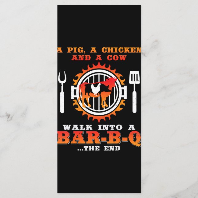 BBQ | A Pig And A Chicken Walk Into A Bar BBQ Menu (Front)