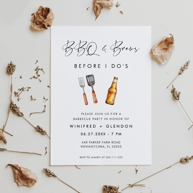 BBQ and Brews Before I Do's Couple's Shower Invitation (Creator Uploaded)