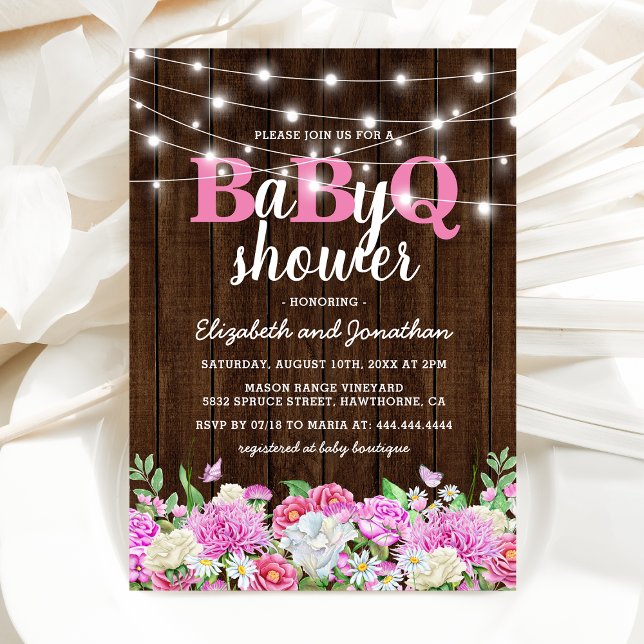 BBQ Baby Couples Shower | Girl BaByQ Barbecue Invitation (Creator Uploaded)