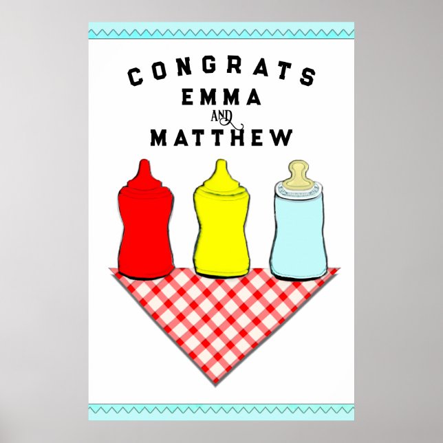 BBQ Baby Shower Congrats Poster (Front)