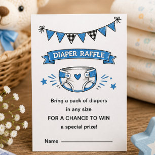 BBQ Baby Shower Diaper Raffle Card