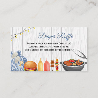 BBQ Baby Shower Diaper Raffle Enclosure Card