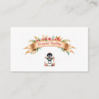 BBQ Baby Shower Diaper Raffle Ticket with Rustic