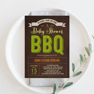 BBQ Baby Shower Invitation - Lime