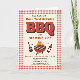 BBQ Back Yard Birthday Invitation Card