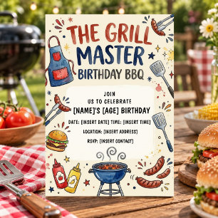 BBQ Backyard Barbecue Cookout Party Grill Sausage Invitation