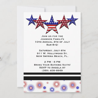 BBQ, Bar-B-Q, 4th of July Party Invite! Invitation