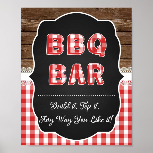 BBQ Bar Sign - Red Baby Q (Front)