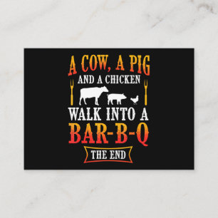 BBQ   Barbecue Bbq Joke Gift Grill Master Chef Business Card