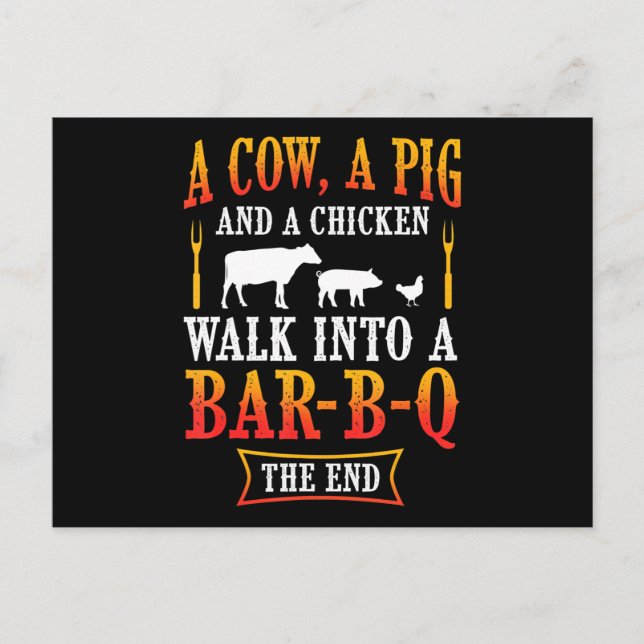 BBQ | Barbecue Bbq Joke Gift Grill Master Chef Holiday Postcard (Front)