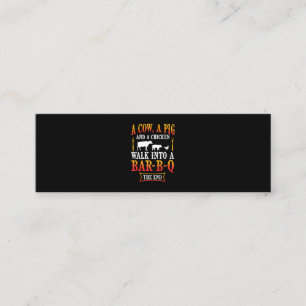BBQ Barbecue Bbq Joke Gift Grill Master Chef Mini Business Card
