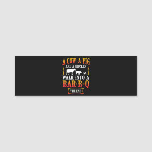 BBQ   Barbecue Bbq Joke Gift Grill Master Chef Name Tag