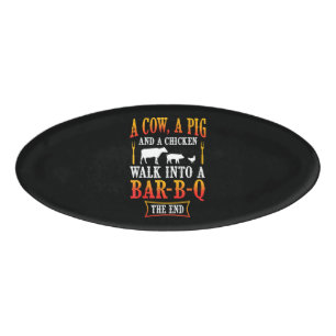 BBQ   Barbecue Bbq Joke Gift Grill Master Chef Name Tag