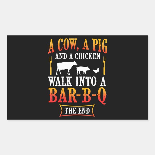 BBQ | Barbecue Bbq Joke Gift Grill Master Chef Rectangular Sticker (Front)
