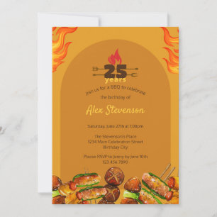 BBQ Barbecue Grill Any Age or Milestone Birthday Invitation