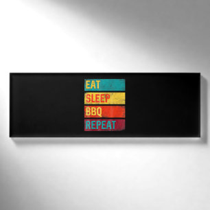 BBQ Barbecue Grilling Gift eat sleep BBQ Name Tag