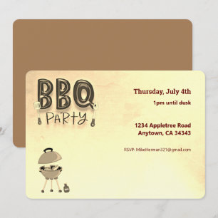 BBQ Barbecue Party Customisable Summer Invitation