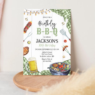 BBQ Barbeque Grill Backyard Birthday Party Invitation