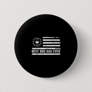 Bbq barbeque grilling american flag patriotic 6 cm round badge