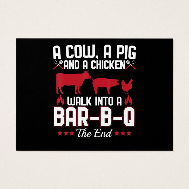 BBQ | BBQ Dad Joke A Cow A Pig And A Chicken (Front)