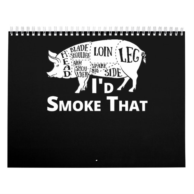 BBQ | BBQ Grill Pig Pork Id Smoke That Gift Men Calendar (Cover)