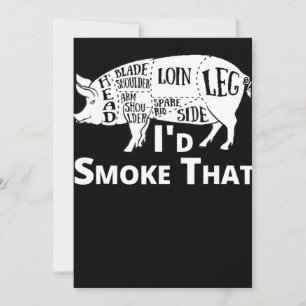 BBQ BBQ Grill Pig Pork Id Smoke That Gift Men Holiday Card