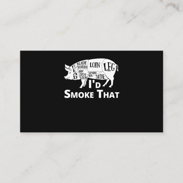 BBQ | BBQ Grill Pig Pork Id Smoke That Gift Men Loyalty Card (Front)