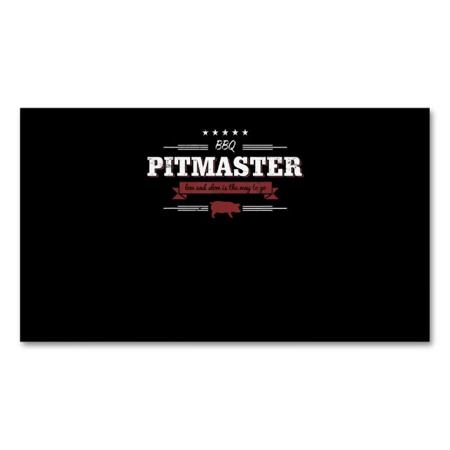 BBQ | BBQ Pitmaster Low And Slow Is Way To Funny Magnetic Business Card (Front)