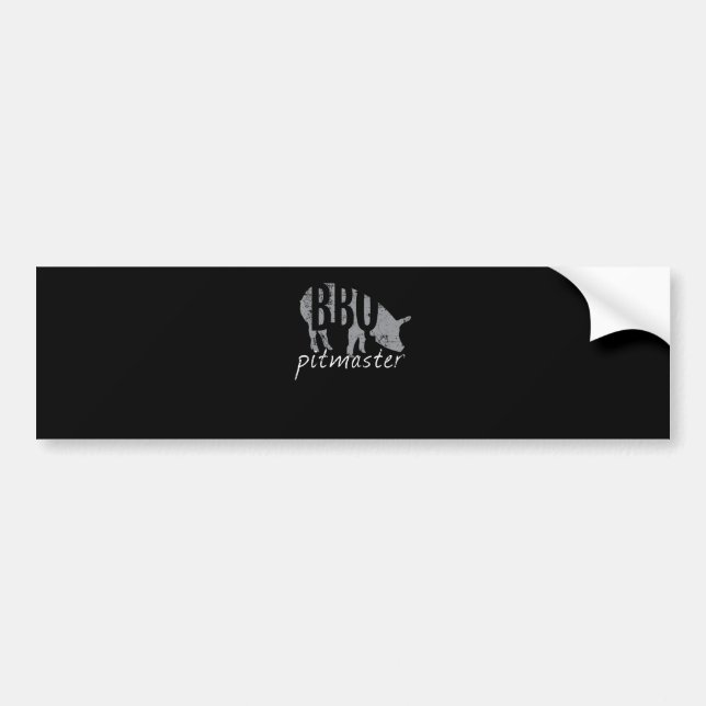 BBQ | BBQ Pitmaster Pig Grilling Grill Fars Day Bumper Sticker (Front)