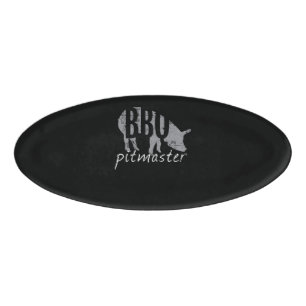 BBQ BBQ Pitmaster Pig Grilling Grill Fars Day Name Tag