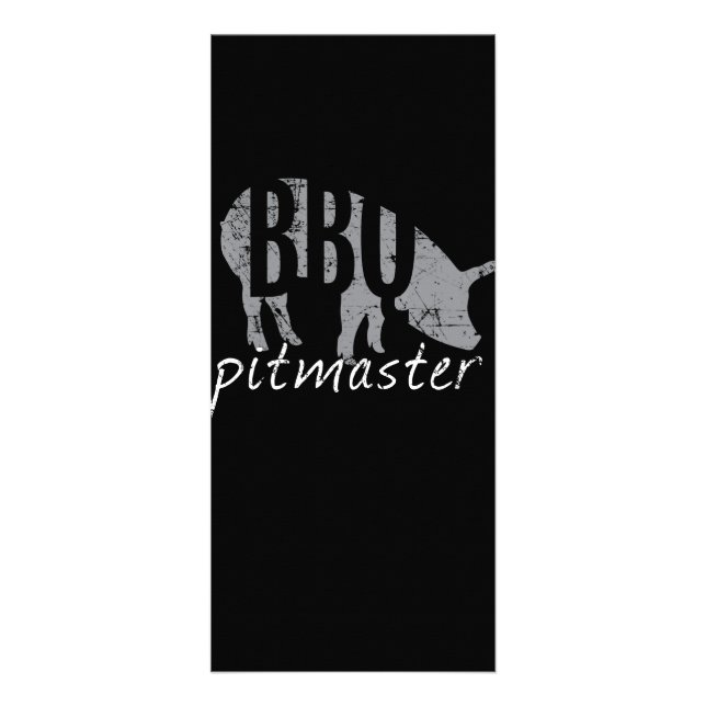 BBQ | BBQ Pitmaster Pig Grilling Grill Fars Day Rack Card (Front)