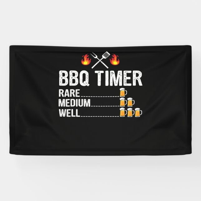 BBQ | BBQ Timer Drinking Grilling Grill Beer Banner (Horizontal)