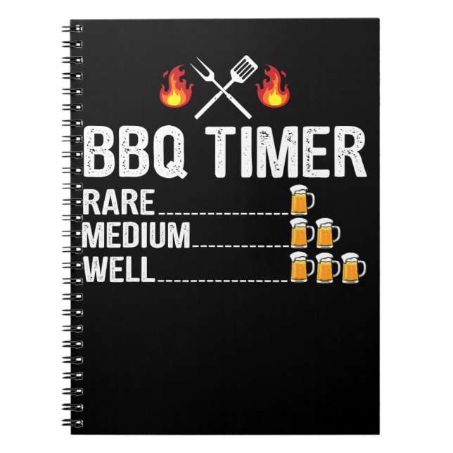 BBQ | BBQ Timer Drinking Grilling Grill Beer Notebook (Front)