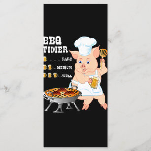 BBQ BBQ Timer Pig Grill Barbecue Beer Lover Men Menu