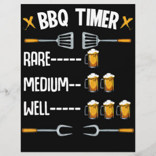 BBQ   BBQ Timer Rare Medium Well Beer Drinker Flyer